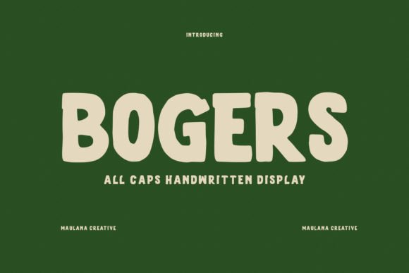 Bogers: A Bold Handwritten Display Font for Editorial Design