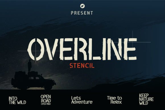 Overline Stencil: A Bold Display Font for Brand Identity